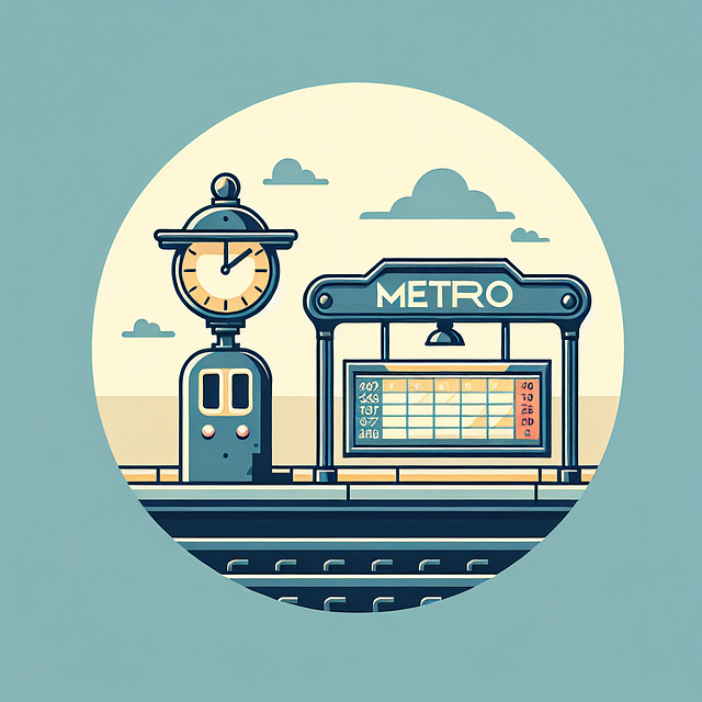 Clock at a Paris metro station showing the time with a schedule board in the background