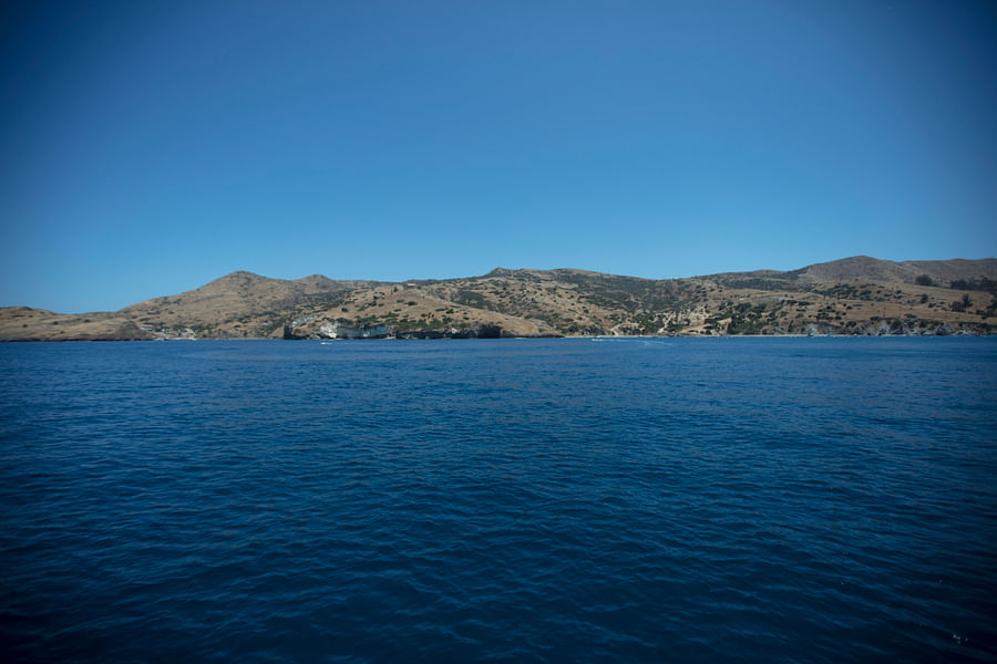 Picturesque view of Catalina Island as seen from the sea during a sunny day