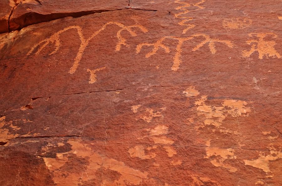 Ancient petroglyphs at Valley of Fire State Park in Nevada