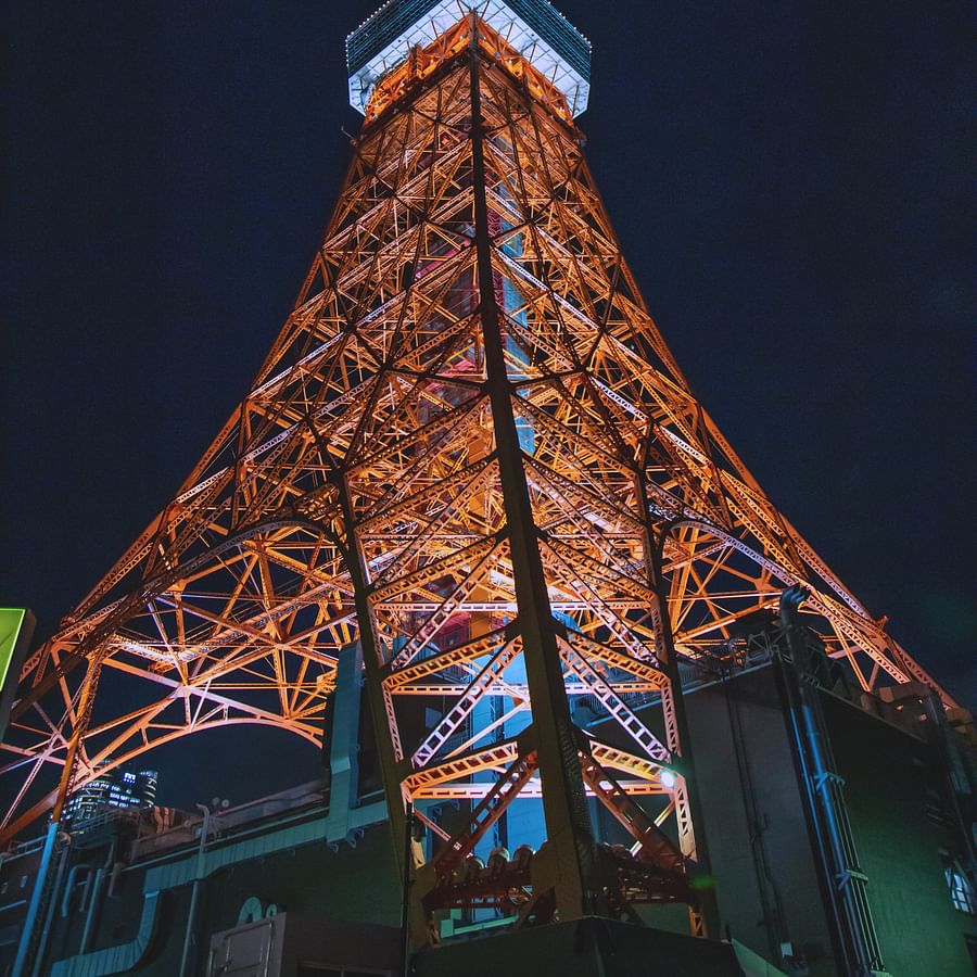 Tokyo Tower illuminated at night