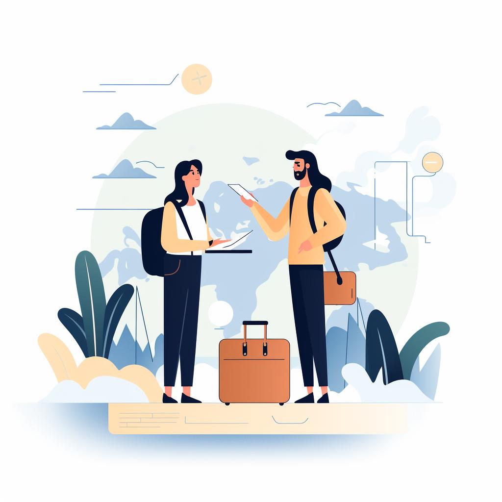 A person consulting with a travel professional